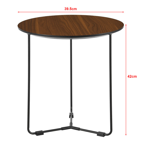 Sidobord Böhen 42xØ39,5 cm stål valnötsfärg [en.casa]