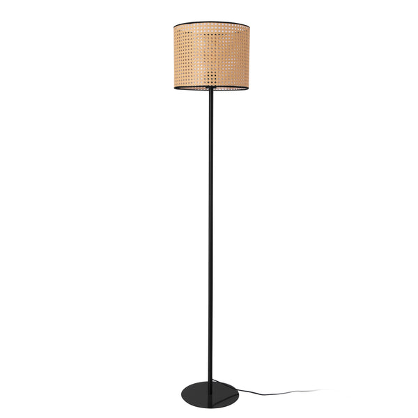 Golvlampa Helens 154xØ30 cm rottingkänsla beige metall [lux.pro] 