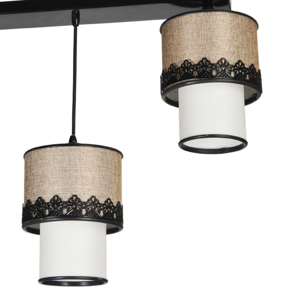 Taklampa Broadstairs Svart / Beige / Vit [lux.pro]