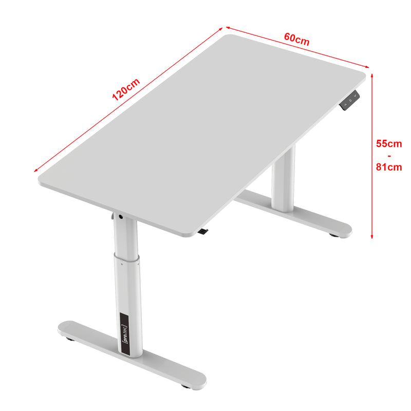 Måttskiss Höjdjusterbart skrivbord för barn Ringe [pro.tec]