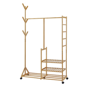 Rullbar klädhängare Ikaalinen bambu [en.casa]