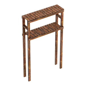Hylla för tvättmaskin Kinnula 120x70x20cm Mörkt trä [en.casa]