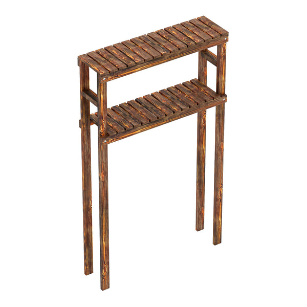 Hylla för tvättmaskin Kinnula 120x70x20cm Mörkt trä [en.casa]