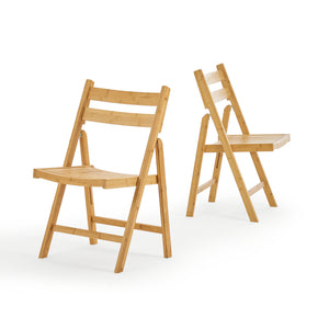 Fällbar stol Gran av bambu, set om 2 [en.casa]