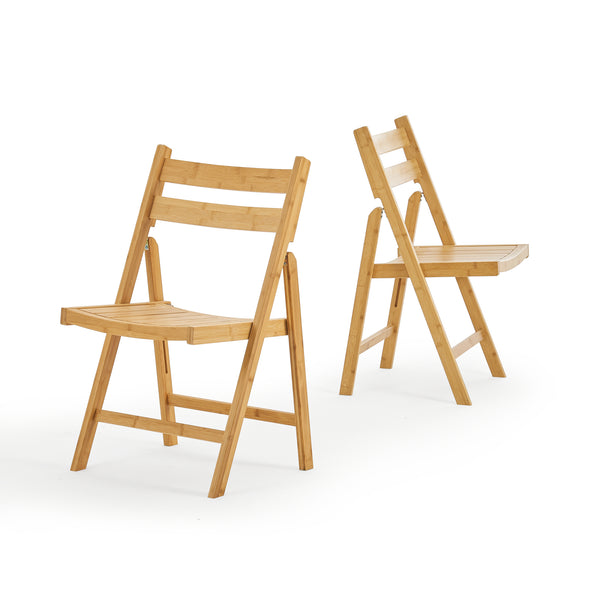 Fällbar stol Gran av bambu, set om 2 [en.casa]