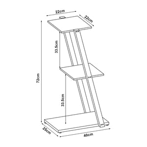 Stående hylla Rollag 72x40x25cm metall svart [en.casa]