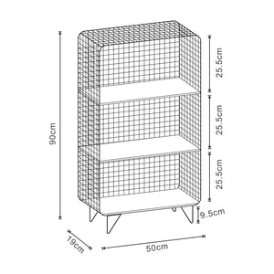 Stående hylla Volda metall 90x50x19 cm [en.casa]