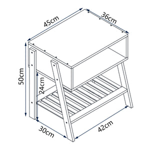 Sängbord Håbo 50x45x36 cm bambu [en.casa]