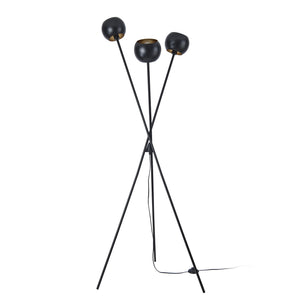 Golvlampa Nykvarn 3-ljus metall svart [lux.pro]