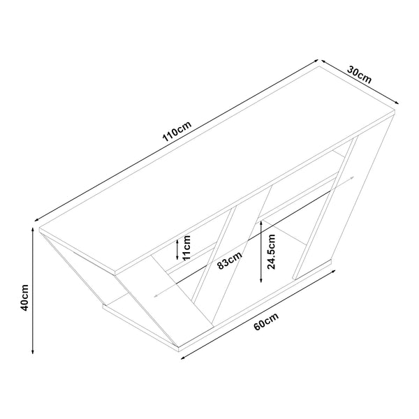 TV-bord Nome 110x30x40cm ek-look [en.casa]