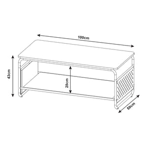 Soffbord Dyrøy 100x50x43cm vit/ek [en.casa]