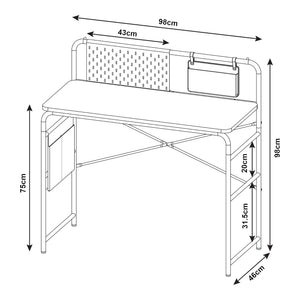 Skrivbord Dyrøy 98x98x46cm vit/ek [en.casa]