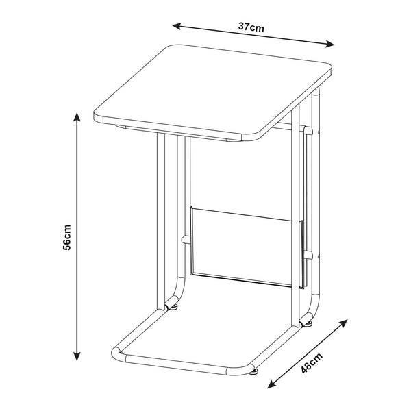 Laptopbord Dyrøy 56x48x37cm vit/ek [en.casa]