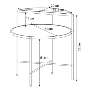 Sidobord Fyresdal 68x62 cm metall [en.casa] 