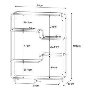 Stående hylla Kristiansand 101x80x30 cm svart/ek look [en.casa]