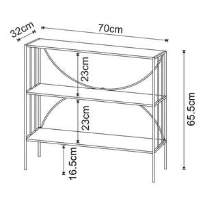Konsolbord Baarn 65,5x70x32 cm svart [en.casa]