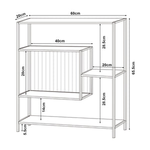 Konsolbord Beesel 655x60x20 cm svart [en.casa]