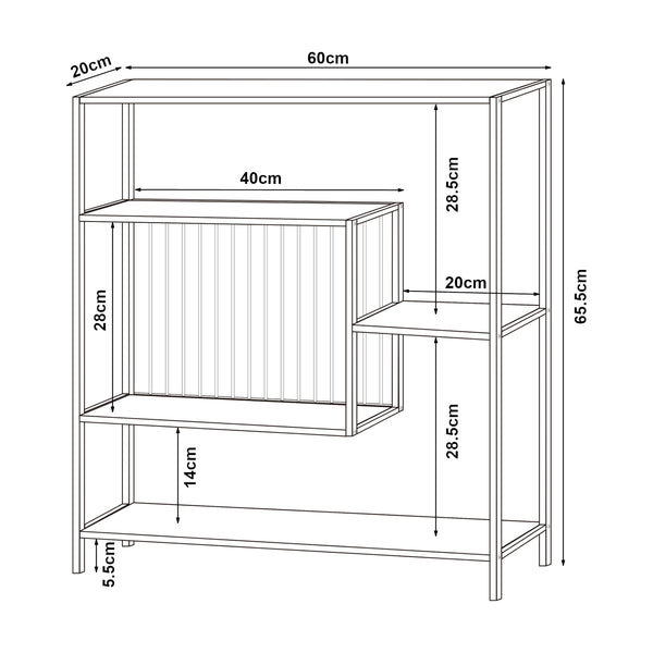 Konsolbord Beesel 655x60x20 cm svart [en.casa]