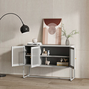Sideboard Sund med 3 dörrar Stålgrå [en.casa]
