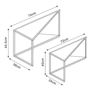 Sidobord Kungsör set om 2 metall [en.casa]