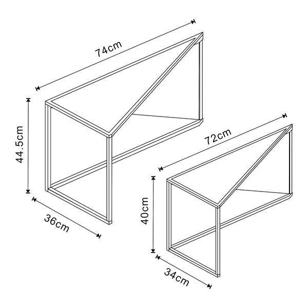 Sidobord Kungsör set om 2 metall [en.casa]