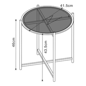 Sidobord Lier 46xØ41,5 cm metall glas [en.casa] 