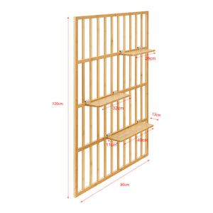 Vägghylla Røst 120x80x13cm Bambus [en.casa]