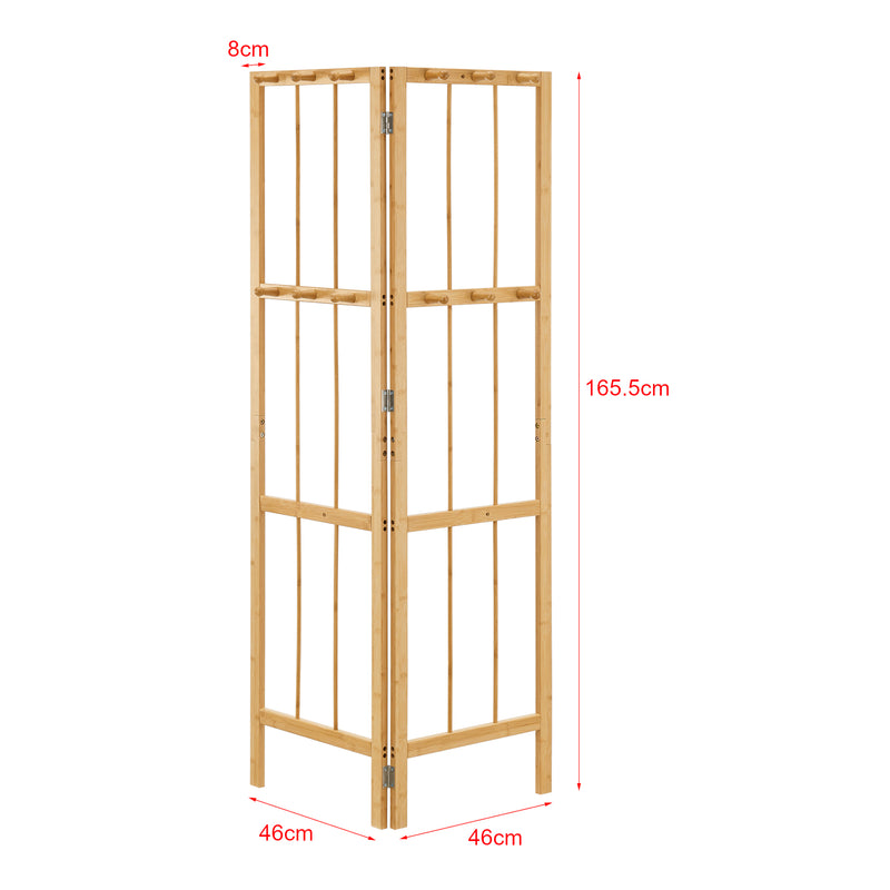 Måttskiss Hörngarderob Hyllestad 165,5x92x8cm Bambus [en.casa]