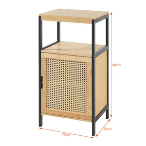 Badrumsskåp Tervola 80x40x35cm Bambufiber Svart [en.casa]