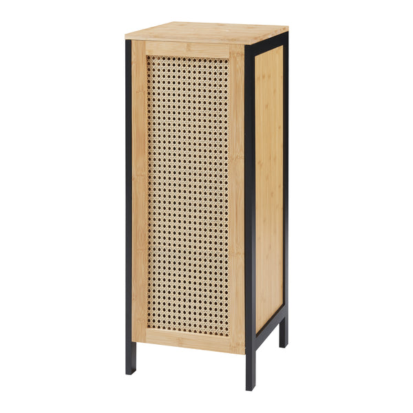 Tvättkorg Tervola 51 L Svart/Bambu [en.casa]