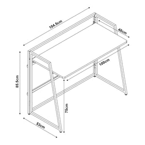 Fällbart skrivbord Ringerike 104,5x53x85,5cm svart/valnöt [en.casa]