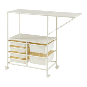 Vagn Sørfold med lådor 100x37x85cm Vit [en.casa]