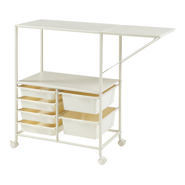 Vagn Sørfold med lådor 100x37x85cm Vit [en.casa]