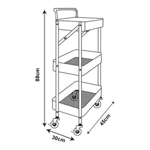 Vagn Vörå med 3 nivåer 88x45x30cm svart [en.casa]