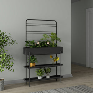 Utomhus växtställ Aalsmeer metall 154x96x24 cm svart [casa.pro]