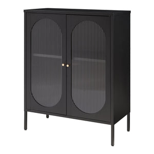 Sideboard Karlskrona 102x80x40 cm Svart, matt [en.casa]