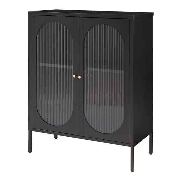 Sideboard Karlskrona 102x80x40 cm Svart, matt [en.casa]