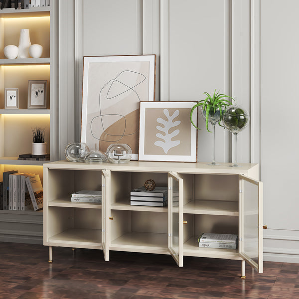 Tv-bord Lindau 120x40x59 cm creme [en.casa]