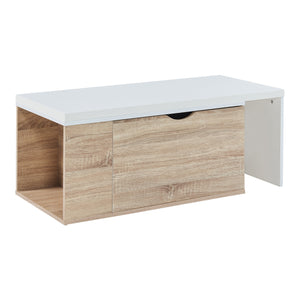 Sidobord Österåker 100x47,5x40 cm Träutseende/Vit [en.casa]