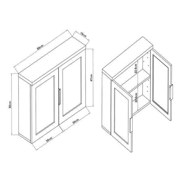 Spegelsskåp Namsskogan 50x60x15cm Valnötsutseende [en.casa]