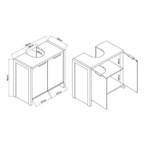 Tvättställsskåp Namsskogan 60x60x30cm Valnötlook [en.casa]