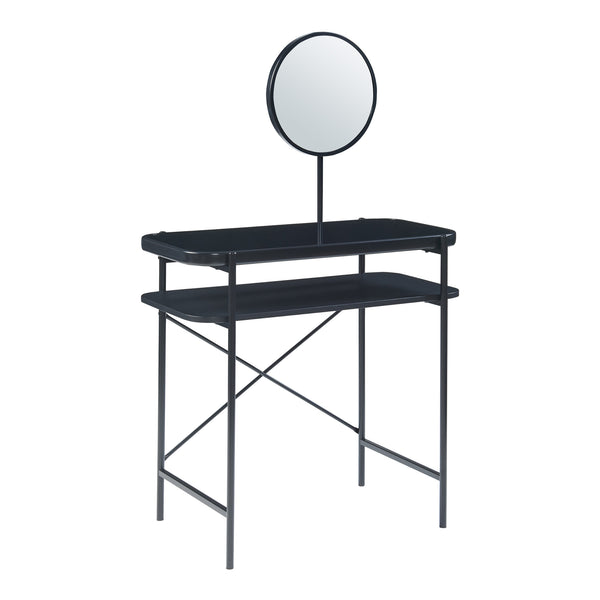 Sminkbord Hjelmeland med spegel 129x80x44 cm Svart [en.casa]