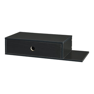 Vägghylla Stor med låda 65x30x15 cm svart [en.casa]