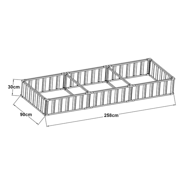 Upphöjd säng Albrandswaard 258x90x30 cm antracit [en.casa]