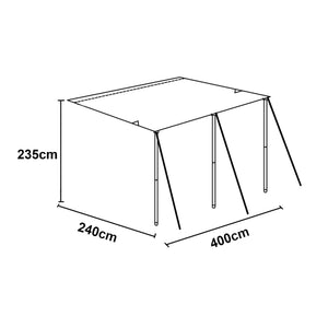 Husvagnsmarkis Beuningen 400x240x235 cm Grå [pro.tec]