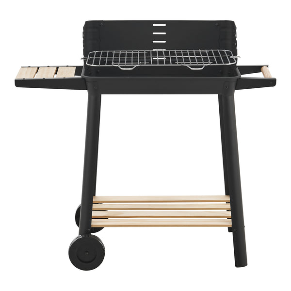 Ari grillvagn 78x86x30cm svart/trä [casa.pro]