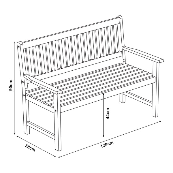 Trädgårdsbänk Canzano 120x58x90 cm eukalyptus [casa.pro] 