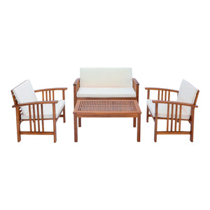 Trädgårdsset Brissogne akacia beige [en.casa]