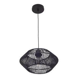 Taklampa Amersham Metall+Rattan Svart [lux.pro]