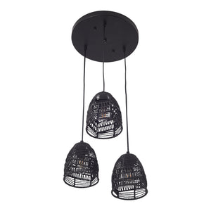 Taklampa Andover Metall+Rattan Svart [lux.pro]
